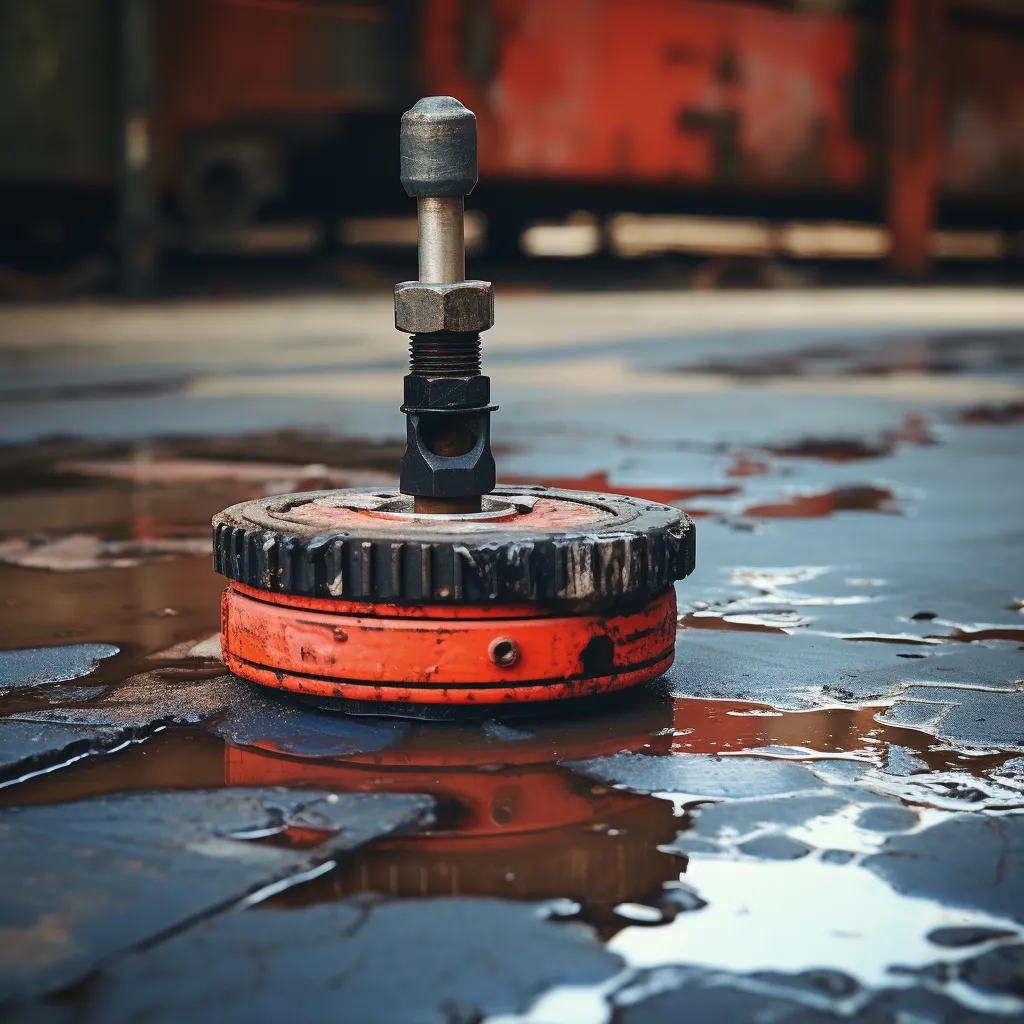 A close-up of a specialized tool or equipment used for waterproofing and sealing, photo